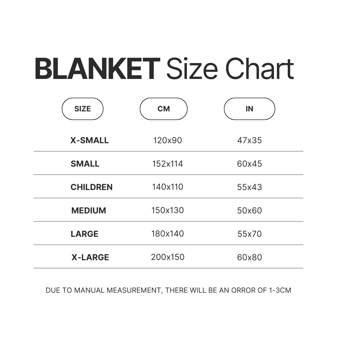 Blanket Size Chart - Heaven Officials Blessing Store