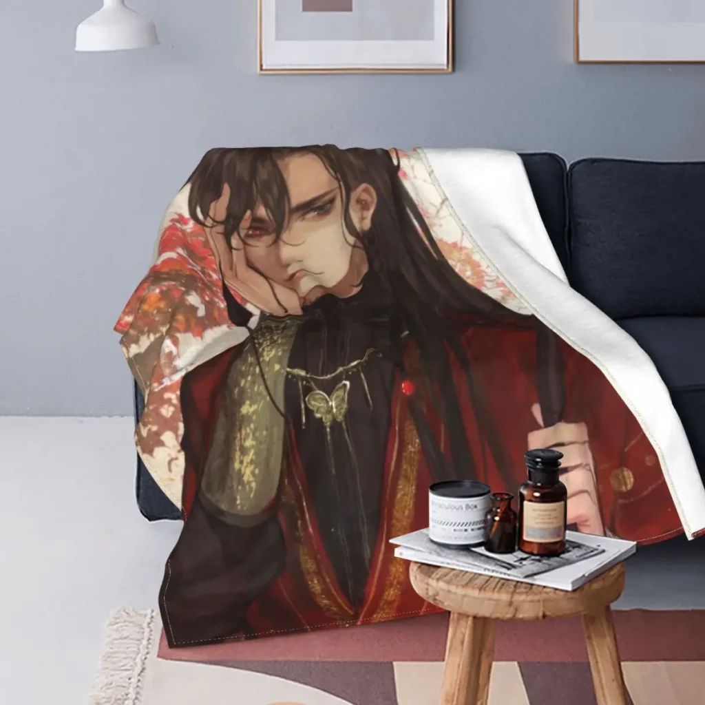 Heaven Official s Blessing Lian Hua Knitted Blanket Fleece Anime Yaoi Lgbt Tgcf Warm Throw Blankets - Heaven Officials Blessing Store