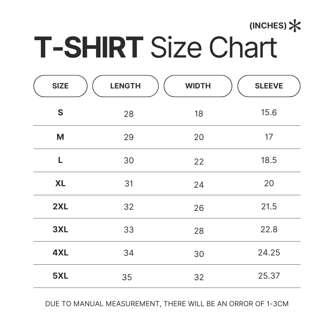 T shirt Size Chart - Heaven Officials Blessing Store