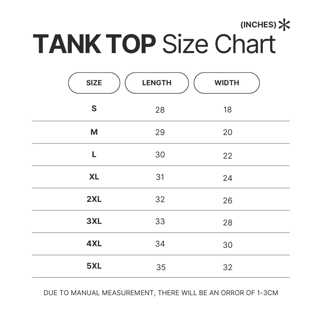 Tank Top Size Chart - Heaven Officials Blessing Store