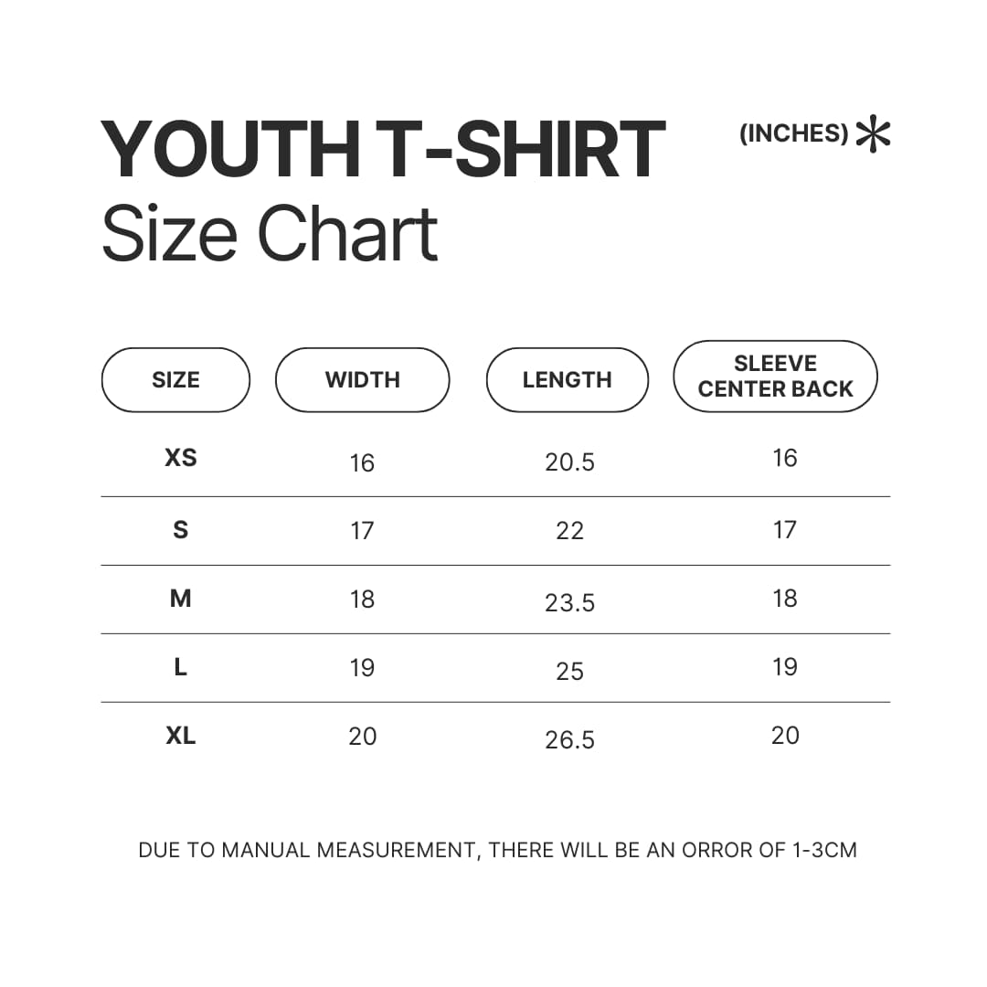 Youth T shirt Size Chart - Heaven Officials Blessing Store