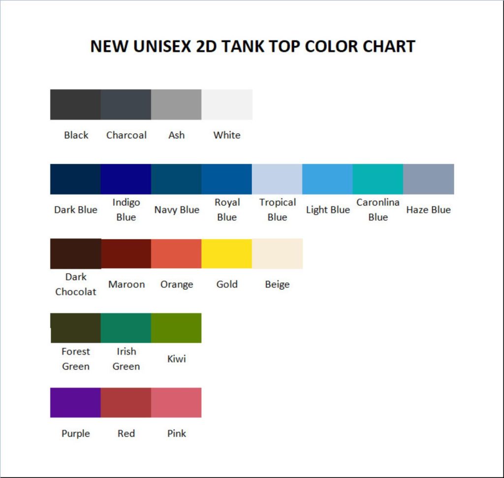 tank top color chart - Heaven Officials Blessing Store