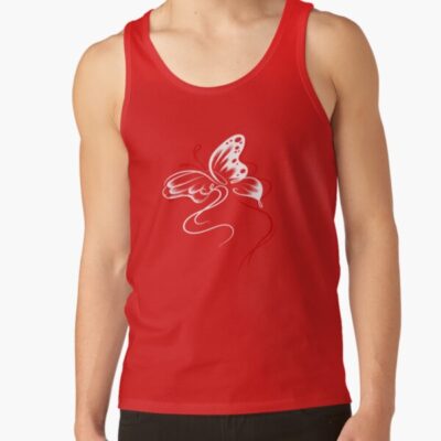 Red Hualian Butterfly Design Tank Top - Heaven Officials Blessing Store